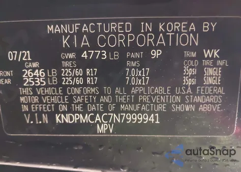 2022 Kia Sportage Lx из США, поврежденный, VIN KNDPMCAC7N7999941